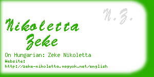 nikoletta zeke business card